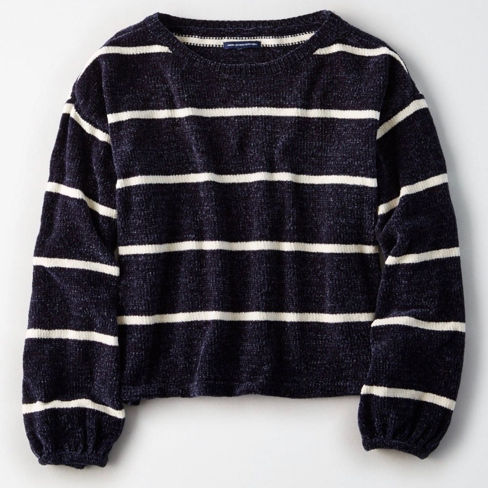 American Eagle Striped Chenille Sweater